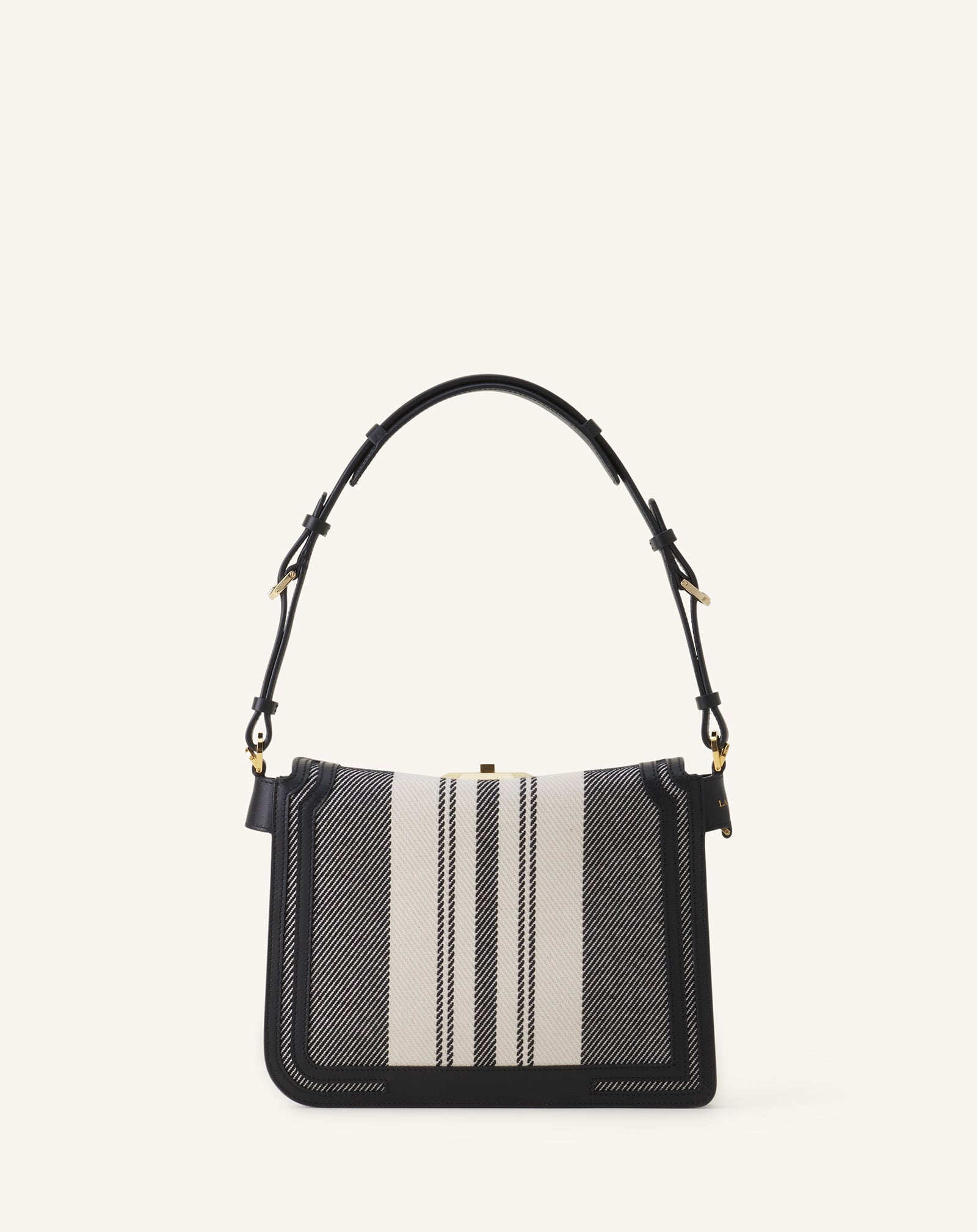 Grey Compagnon Small Asymmetrical Bag In Striped Canvas