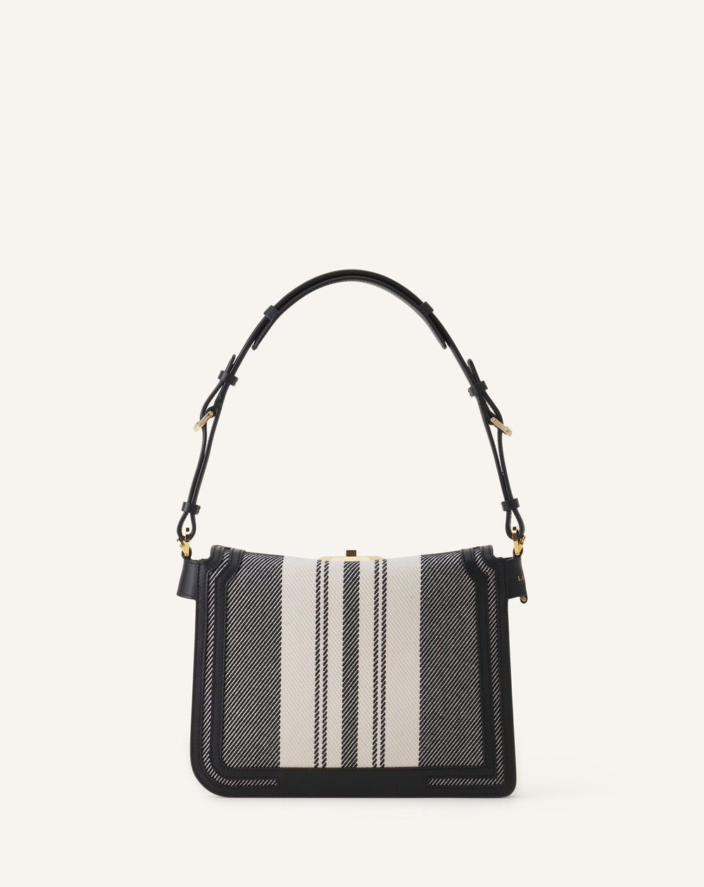 Grey Compagnon Small Asymmetrical Bag In Striped Canvas