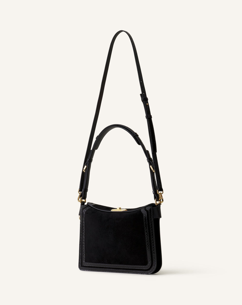 Compagnon Sac Epaule Asymetrique Finition Python Pm Black