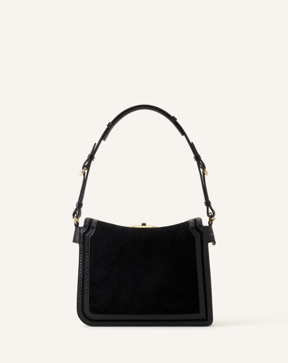 Compagnon Sac Epaule Asymetrique Finition Python Pm Black