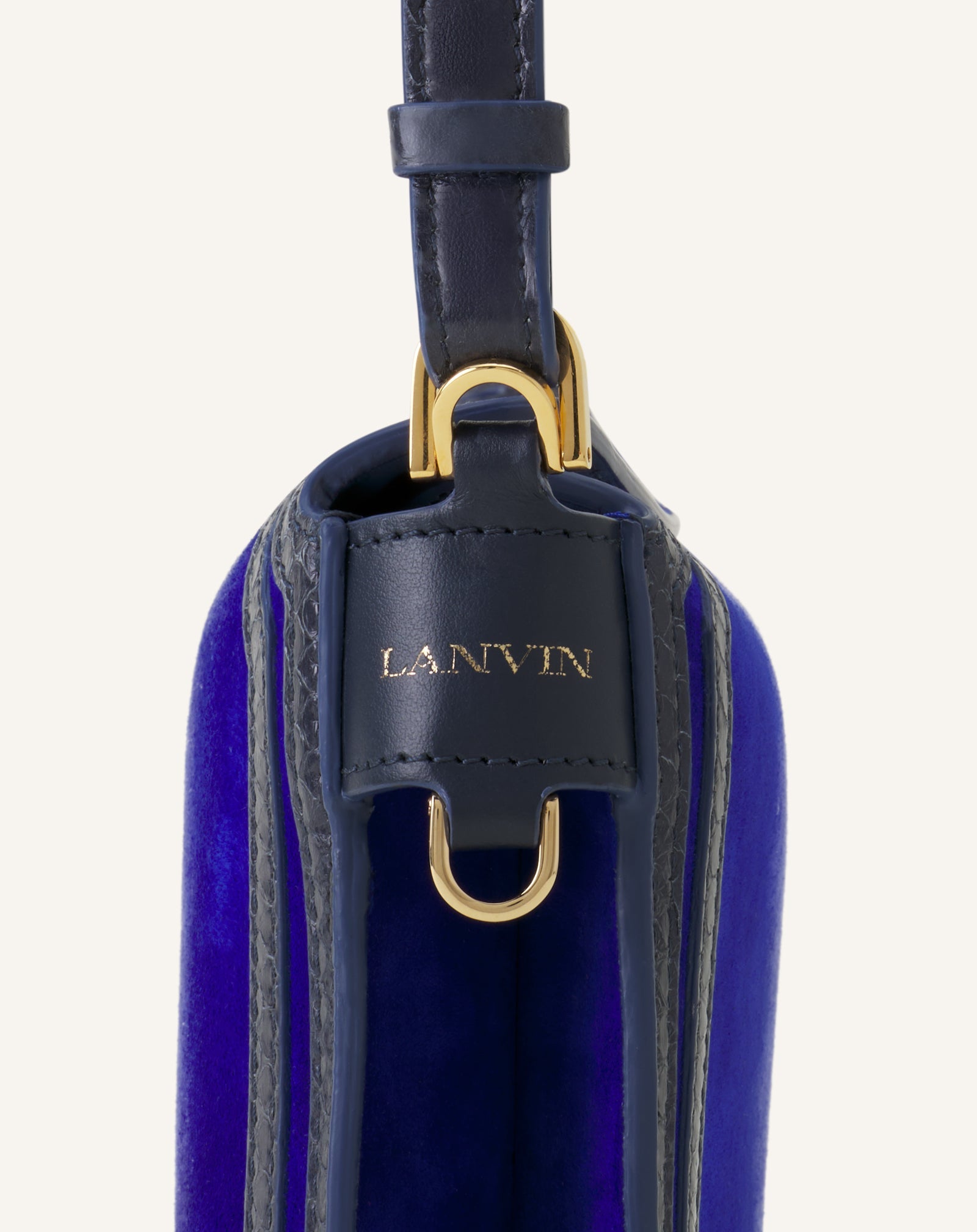 Compagnon Sac Epaule Asymetrique Finition Python Pm Blue