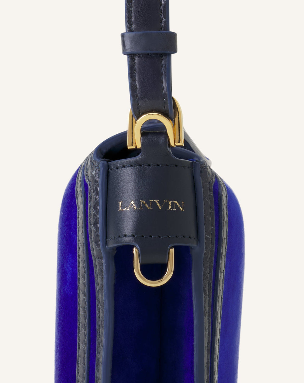 Compagnon Sac Epaule Asymetrique Finition Python Pm Blue