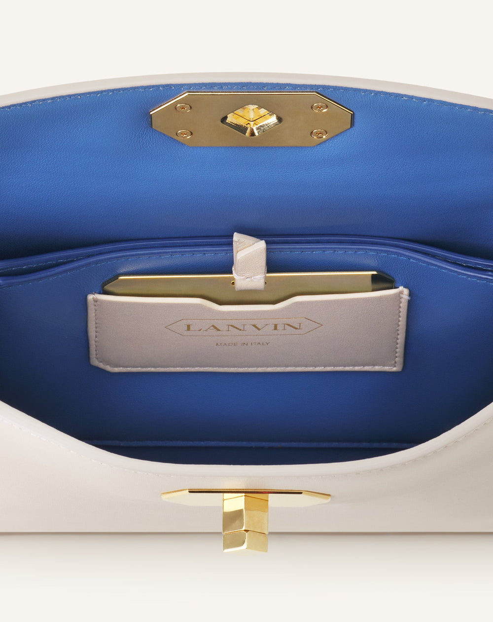 Sac Compagnon Asymetrique En Cuir White