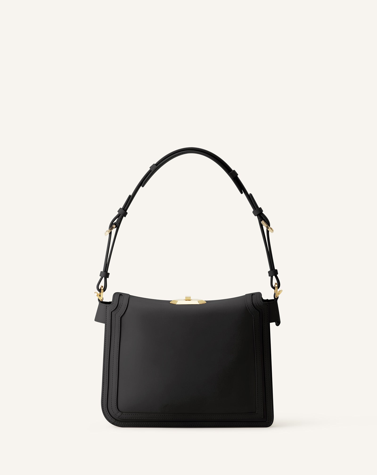 Sac Compagnon Asymetrique En Cuir Black