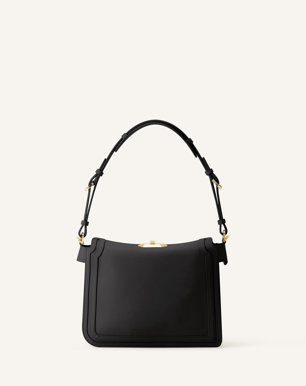 Sac Compagnon Asymetrique En Cuir Black