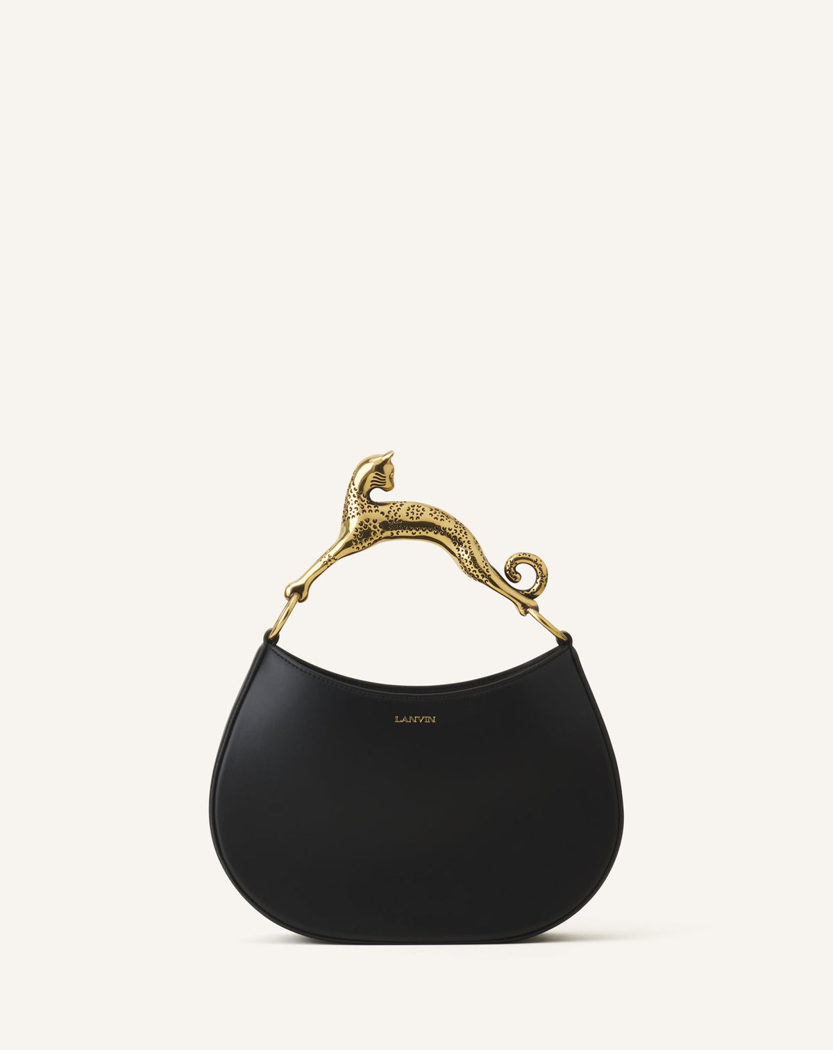 Black Hobo Cat Leather Bag
