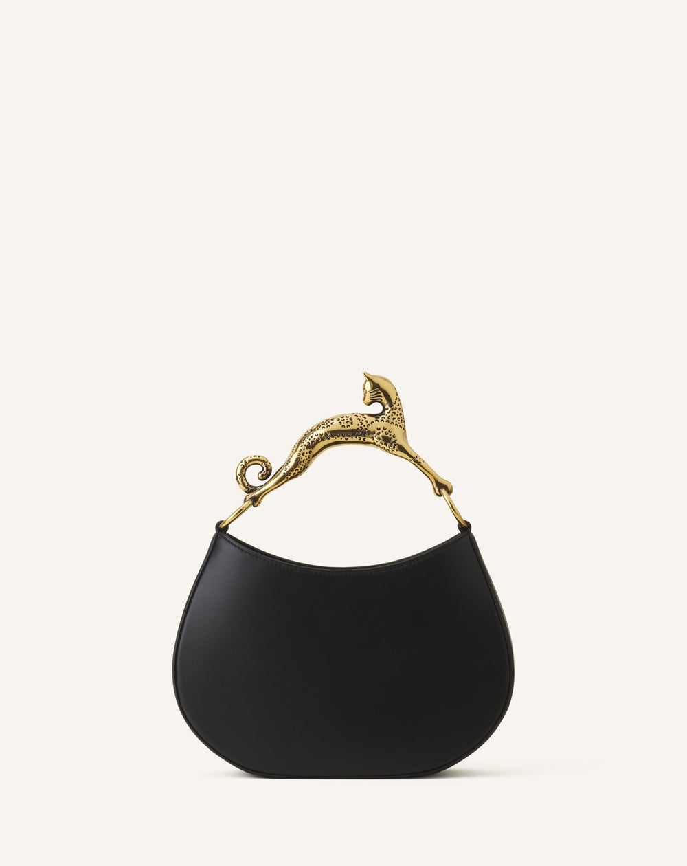 Black Hobo Cat Leather Bag