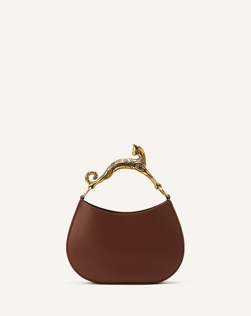 Brown Hobo Cat Leather Bag