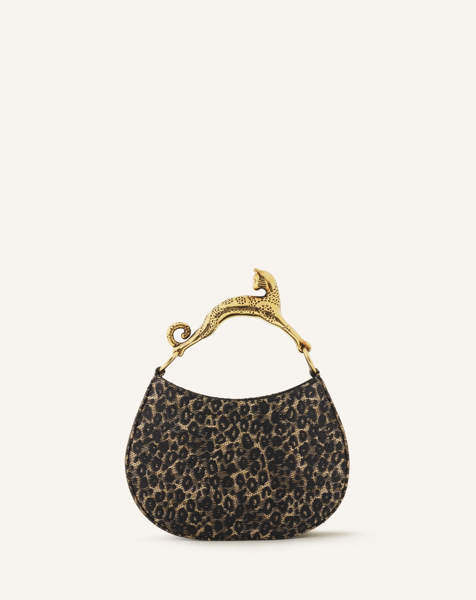 Sac Bobo Pm Poignée Imprimée Léopard Chat Beige