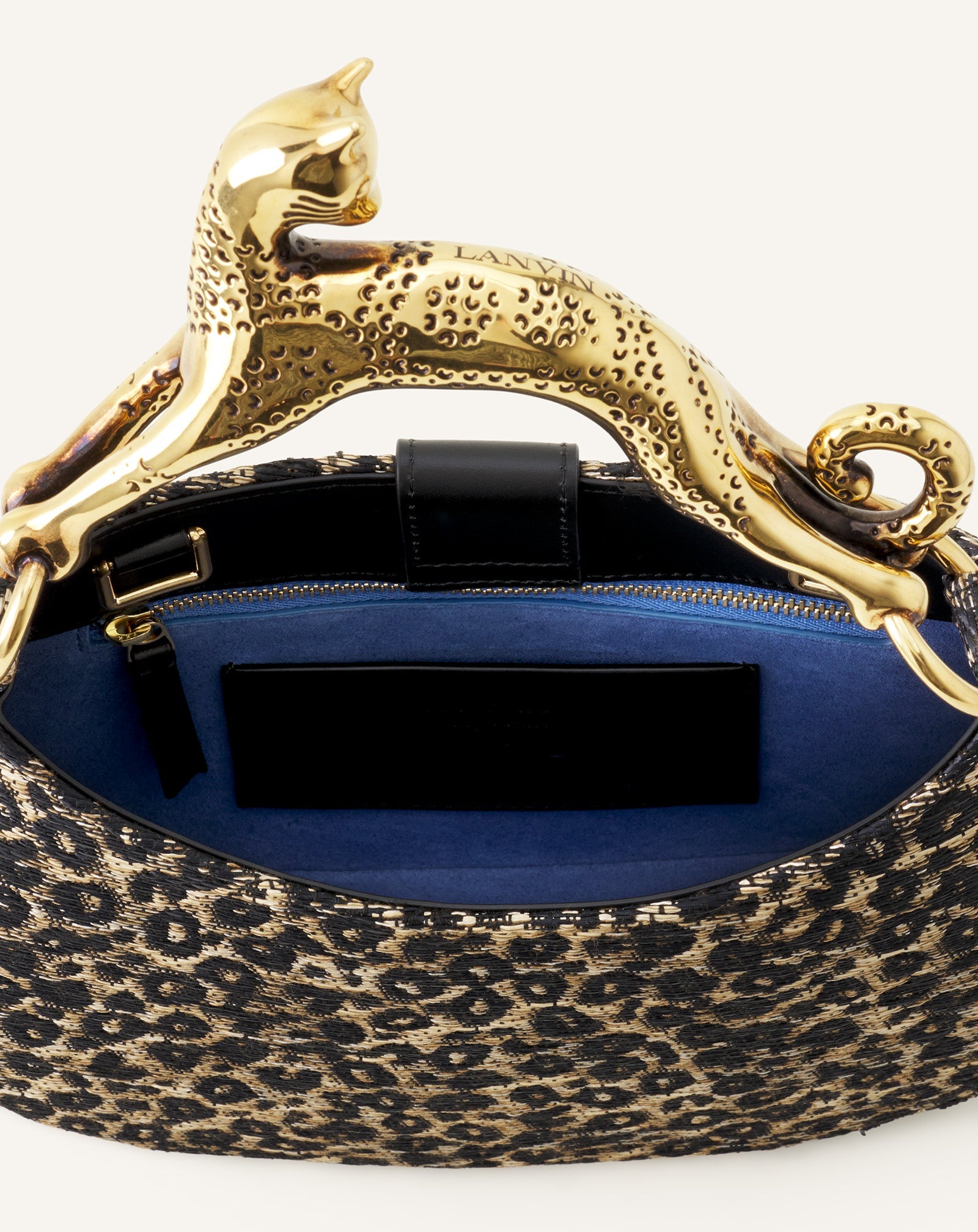 Sac Bobo Pm Poignée Imprimée Léopard Chat Beige