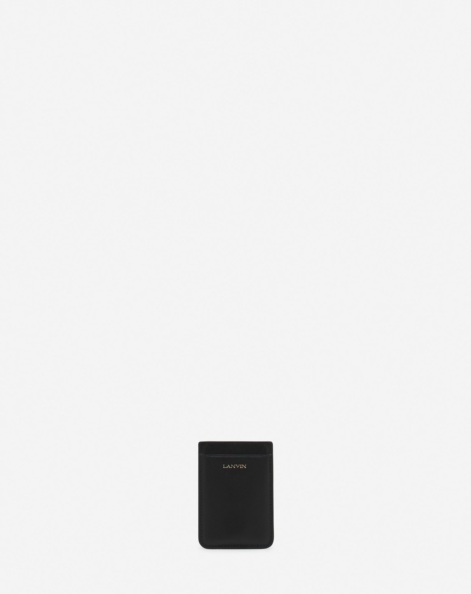 Black Magnetic Leather Cardholder