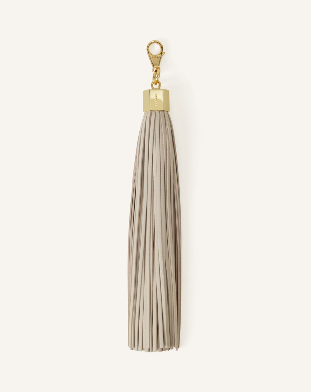 Pompon Simple En Cuir White