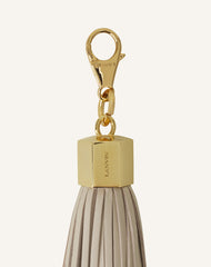 Pompon Simple En Cuir White