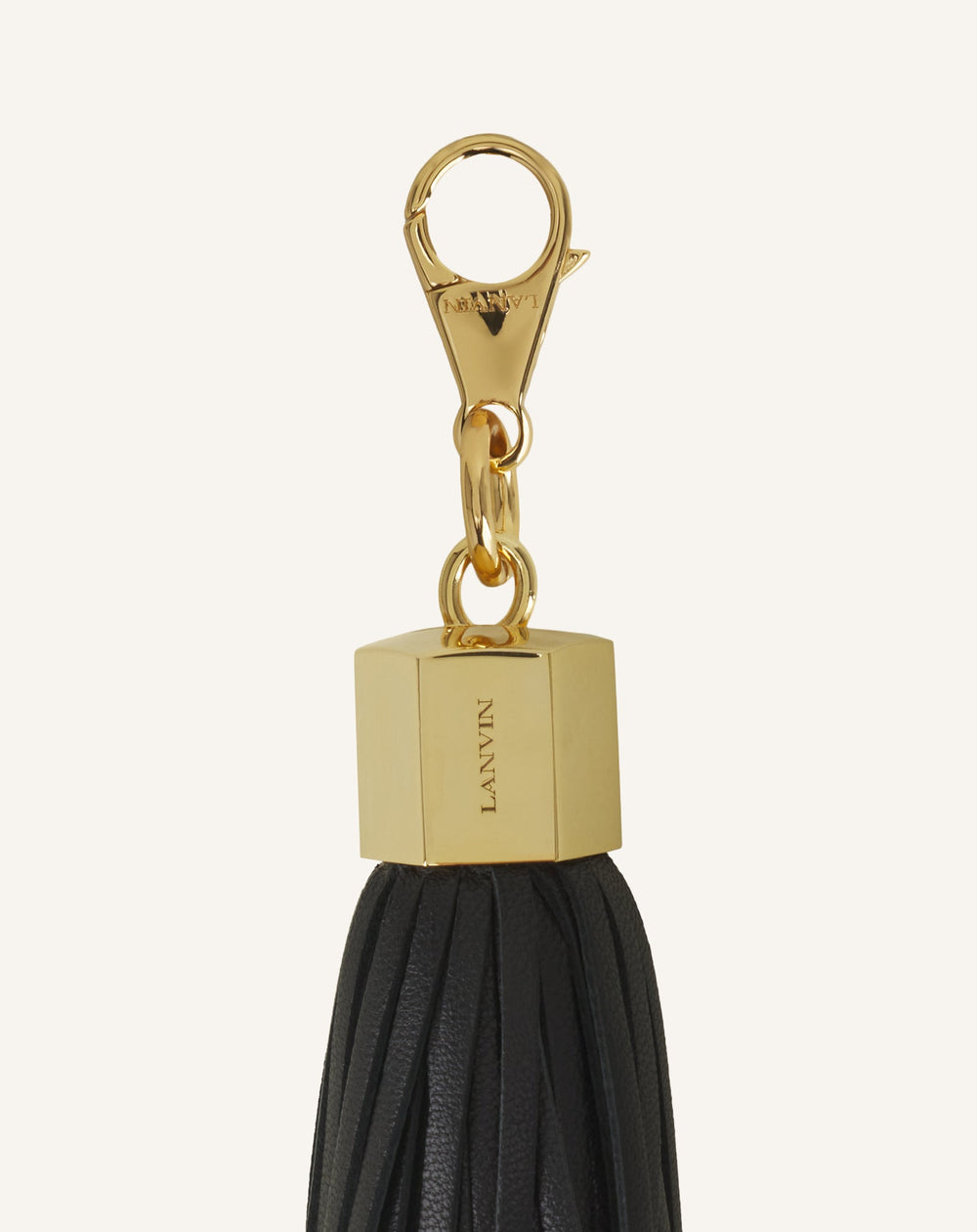 Pompon Simple En Cuir Black