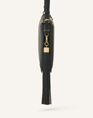 Pompon Simple En Cuir Black
