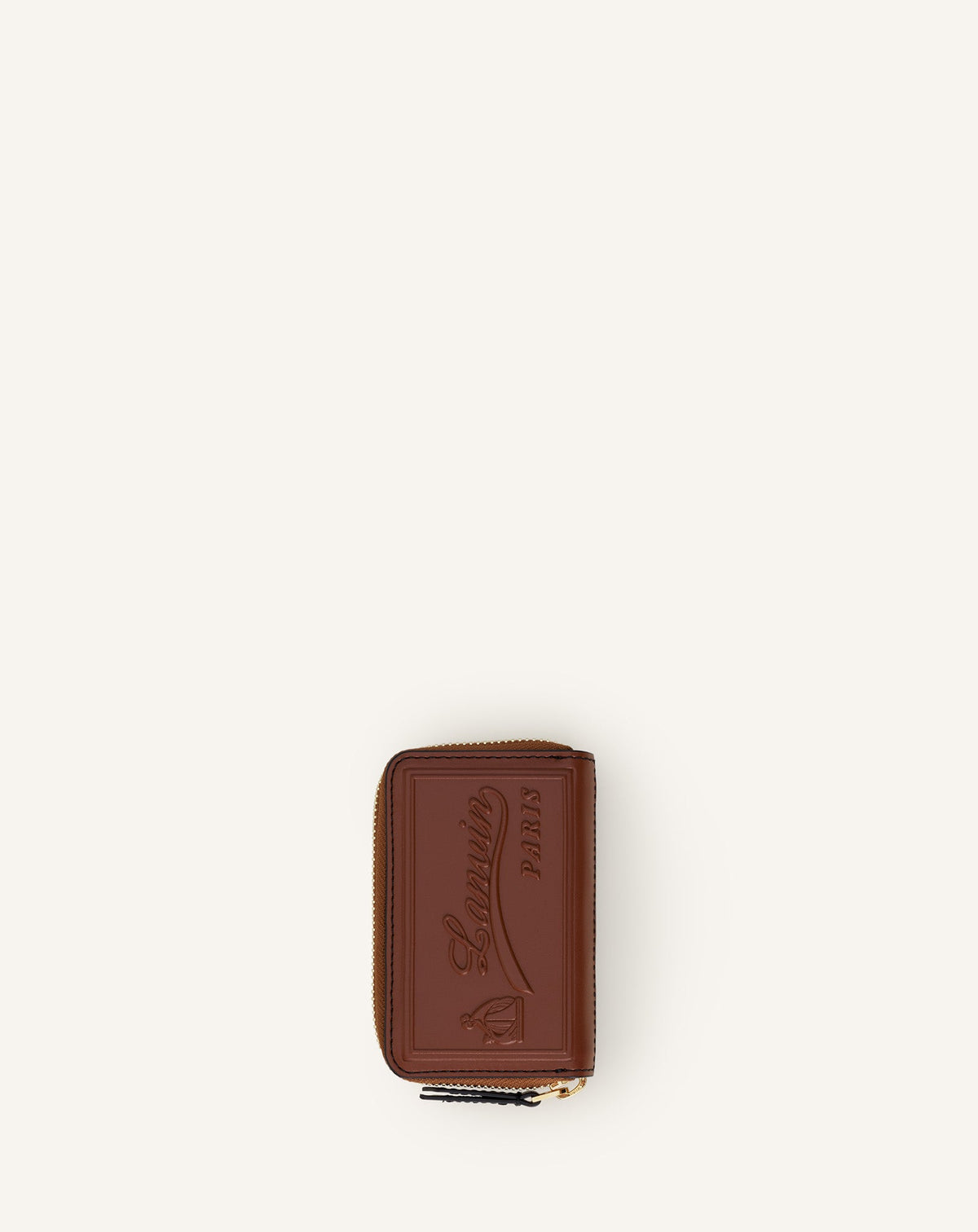 Catch By Lanvin Porte Carte Zippe Cuir Brown