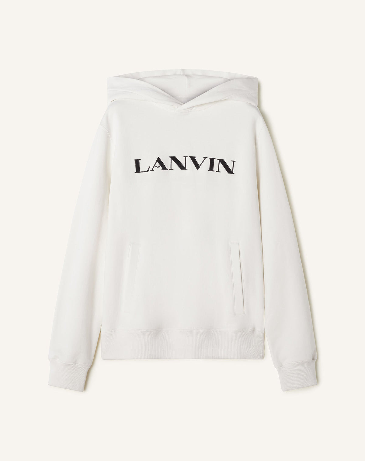 White Lanvin Embroidered Cotton Hoodie