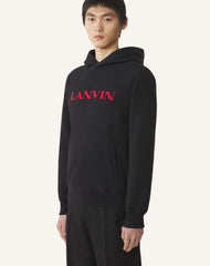 Black Lanvin Embroidered Cotton Hoodie