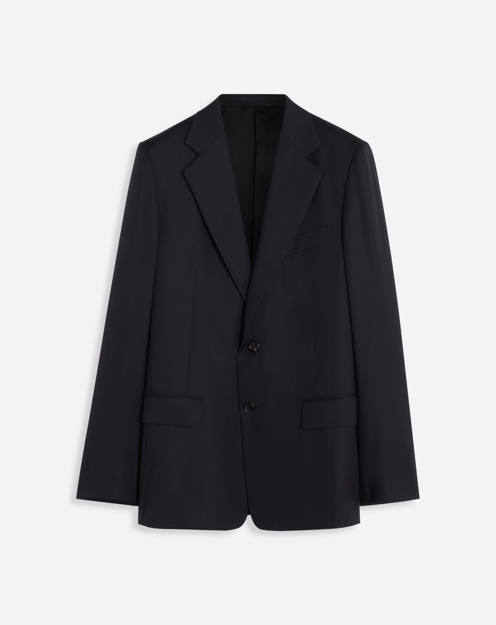 SINGLE-BREASTED FLAP POCKETS JACKET NAVY BLUE