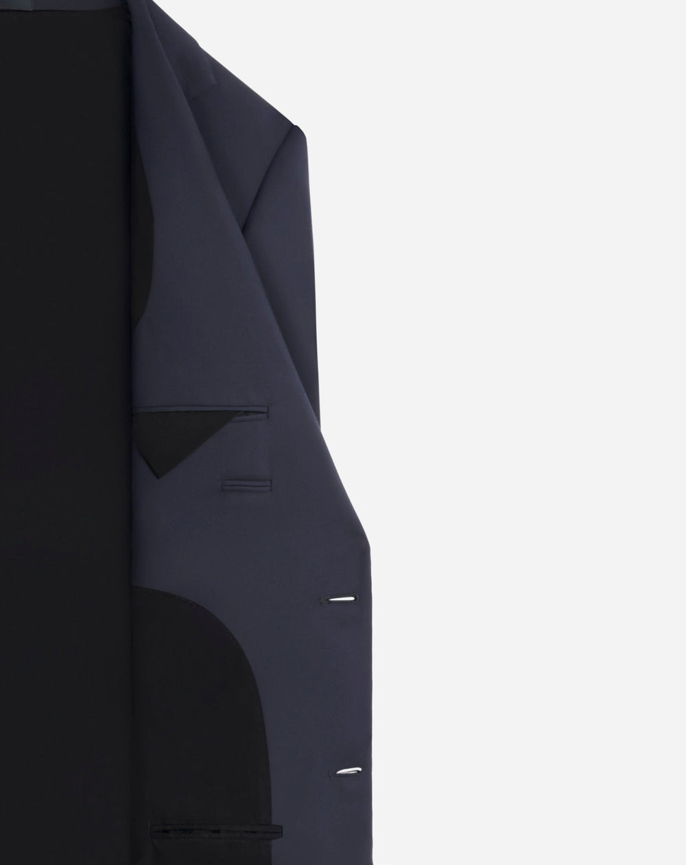 SINGLE-BREASTED FLAP POCKETS JACKET NAVY BLUE