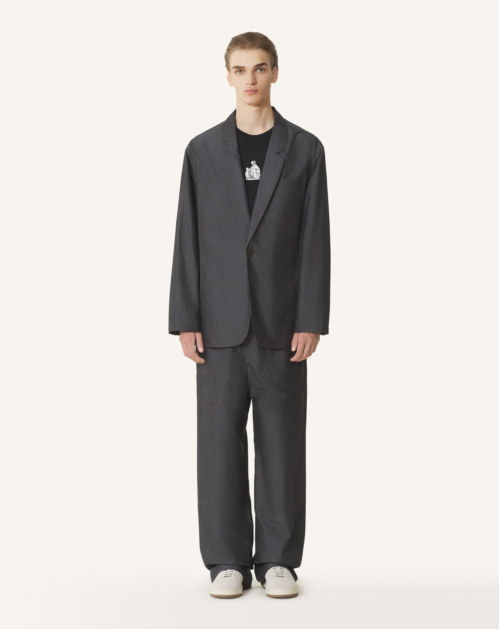 Veste Ample En Chambray Black