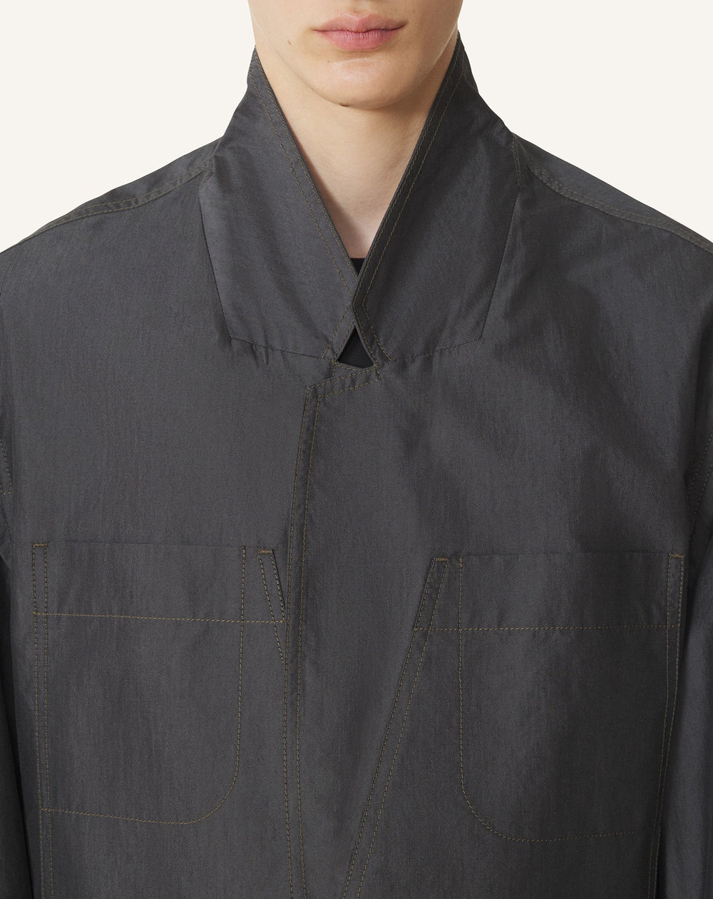 Veste Ample En Chambray Black