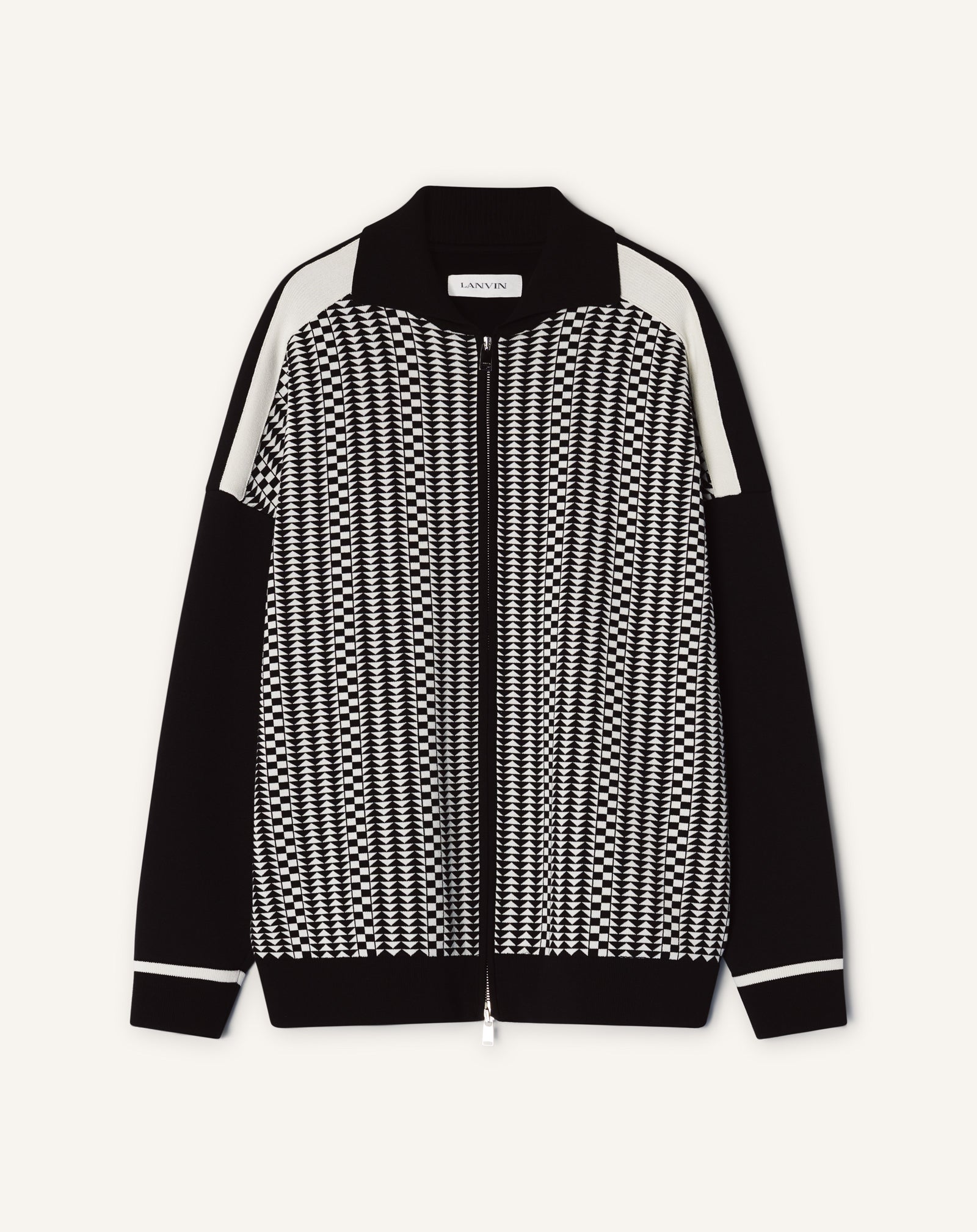 Blouson Zippé En Jacquard De Soie Et Coton Grey