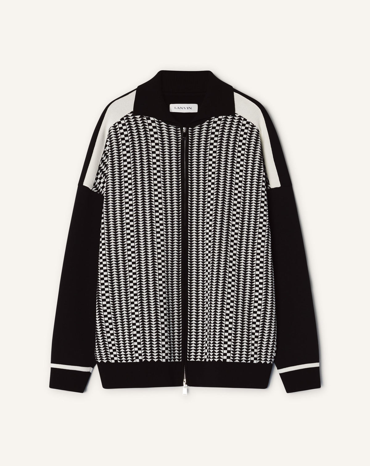 Blouson Zippé En Jacquard De Soie Et Coton Grey