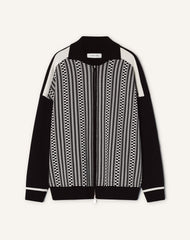 Blouson Zippé En Jacquard De Soie Et Coton Grey