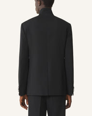 Veste Col Officier En Laine Black