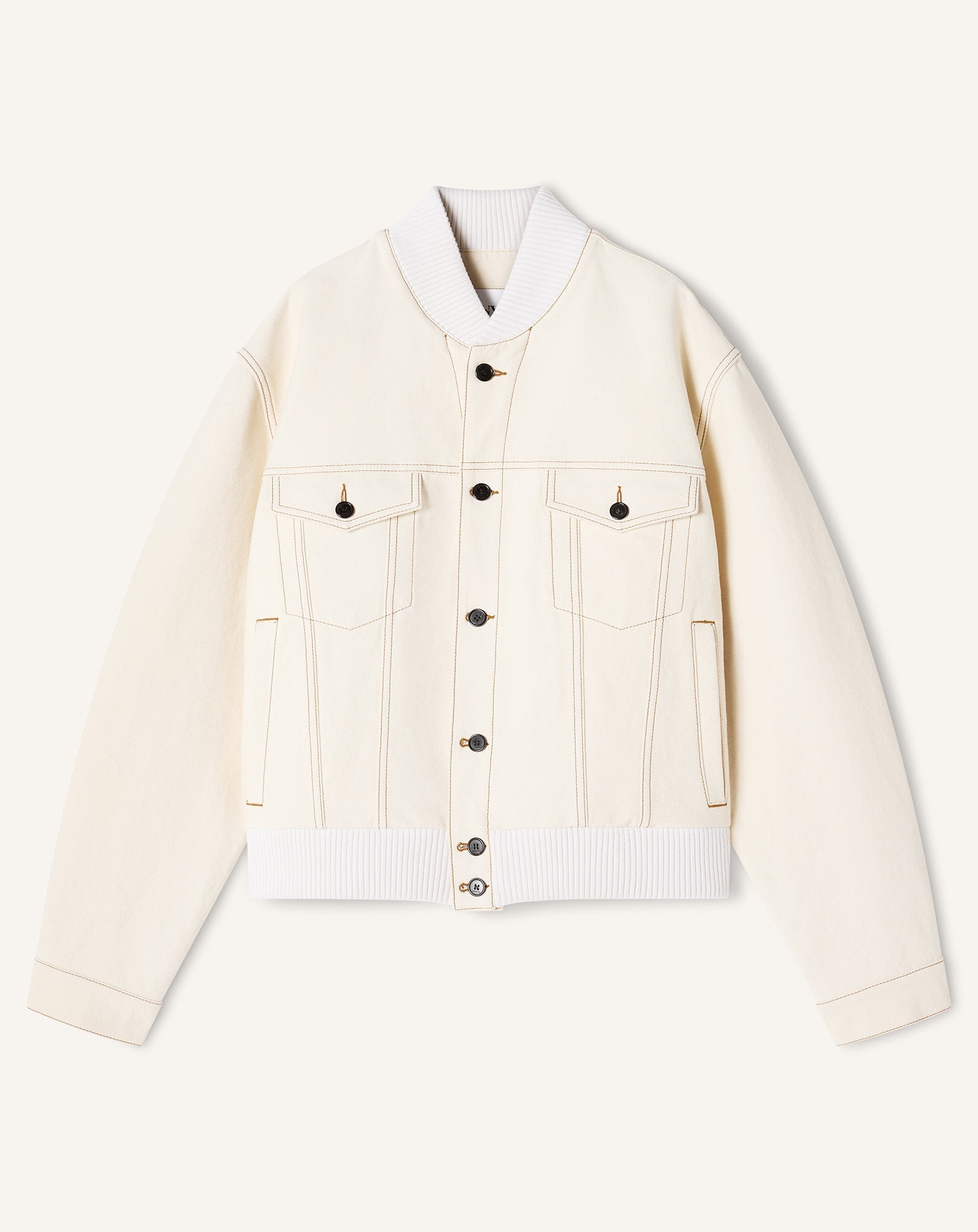 Veste Teddy En Denim White