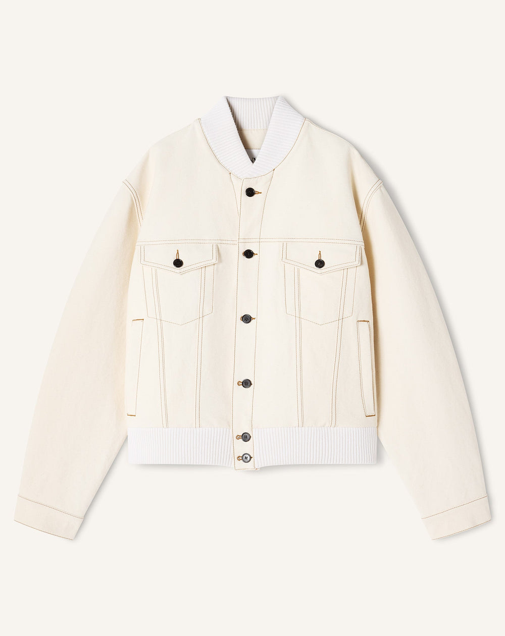 Veste Teddy En Denim White