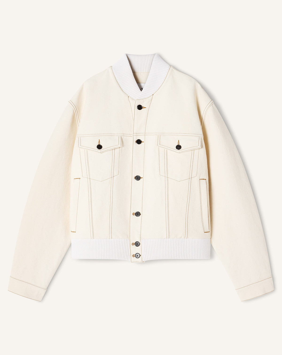 Veste Teddy En Denim White