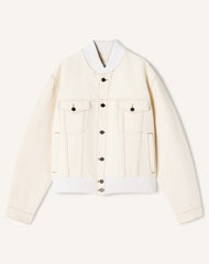Veste Teddy En Denim White