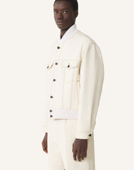 Veste Teddy En Denim White