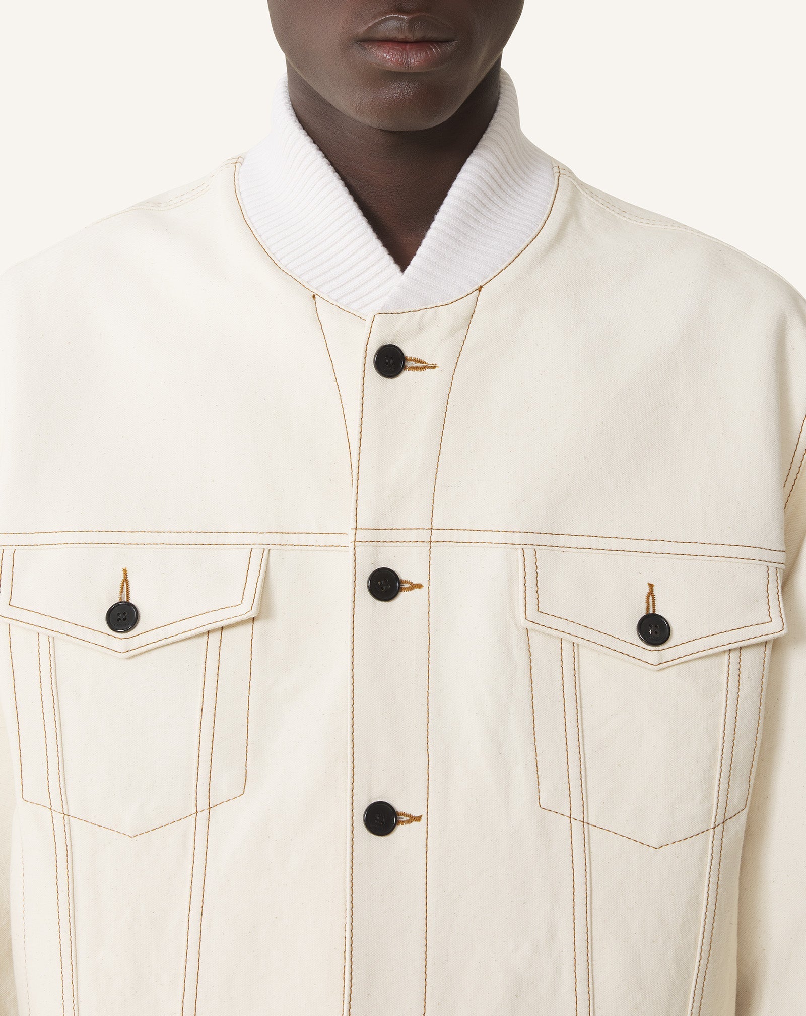 Veste Teddy En Denim White