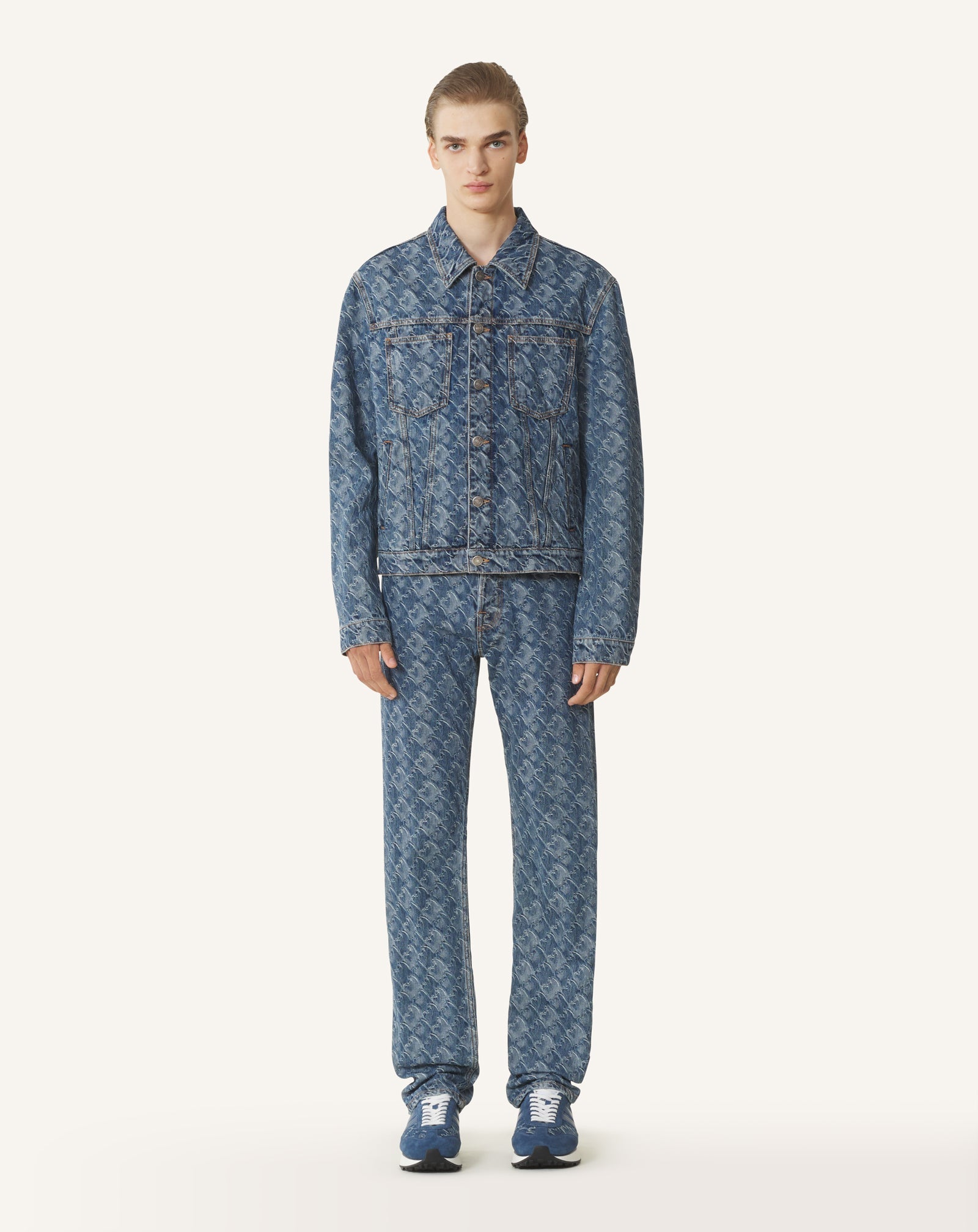 Veste En Denim Jacquard Lunar Year Blue
