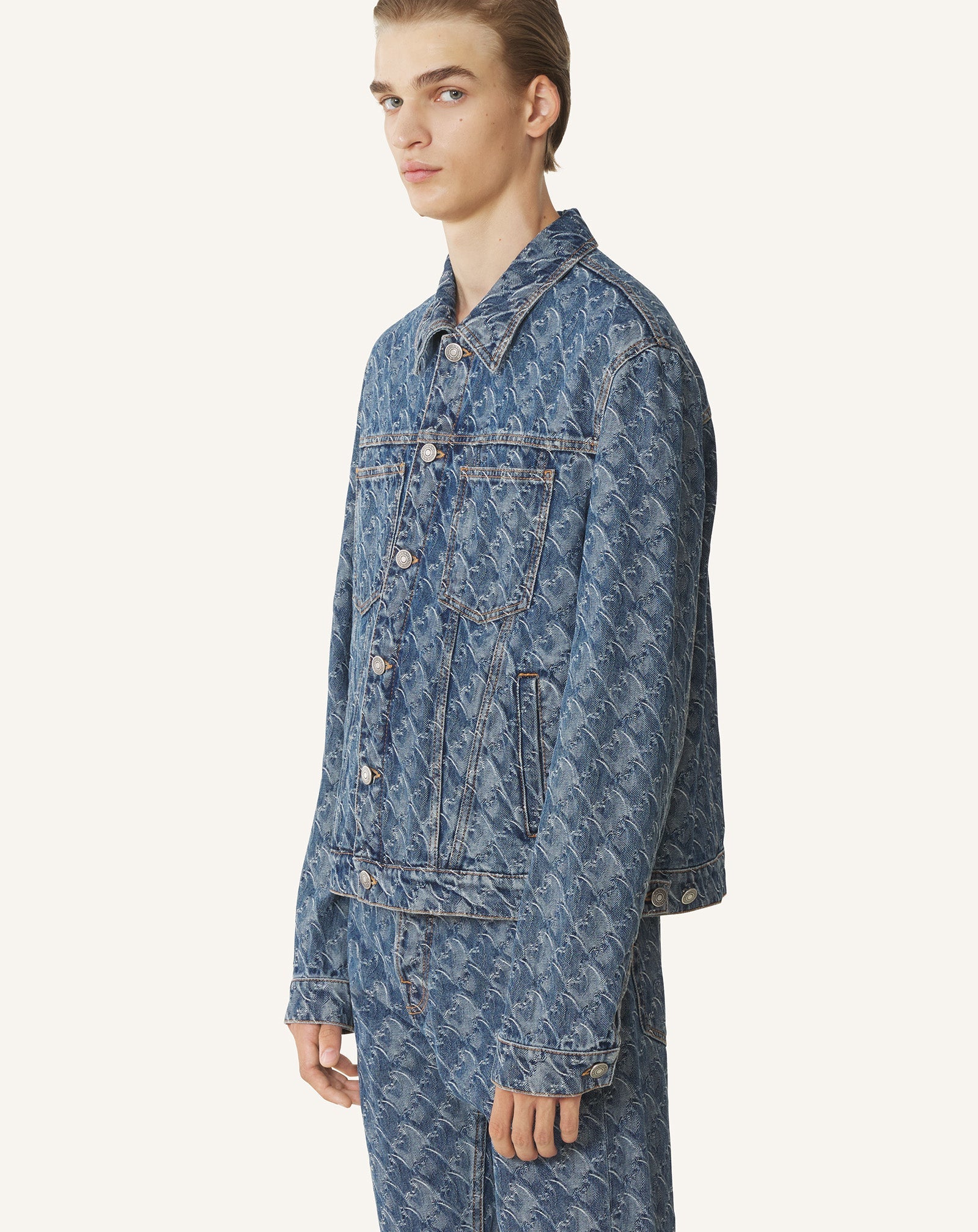 Veste En Denim Jacquard Lunar Year Blue