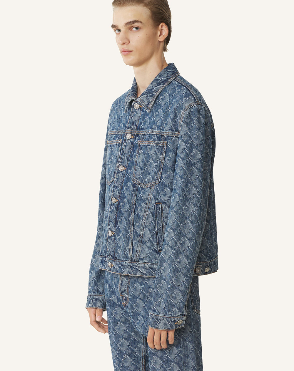 Veste En Denim Jacquard Lunar Year Blue