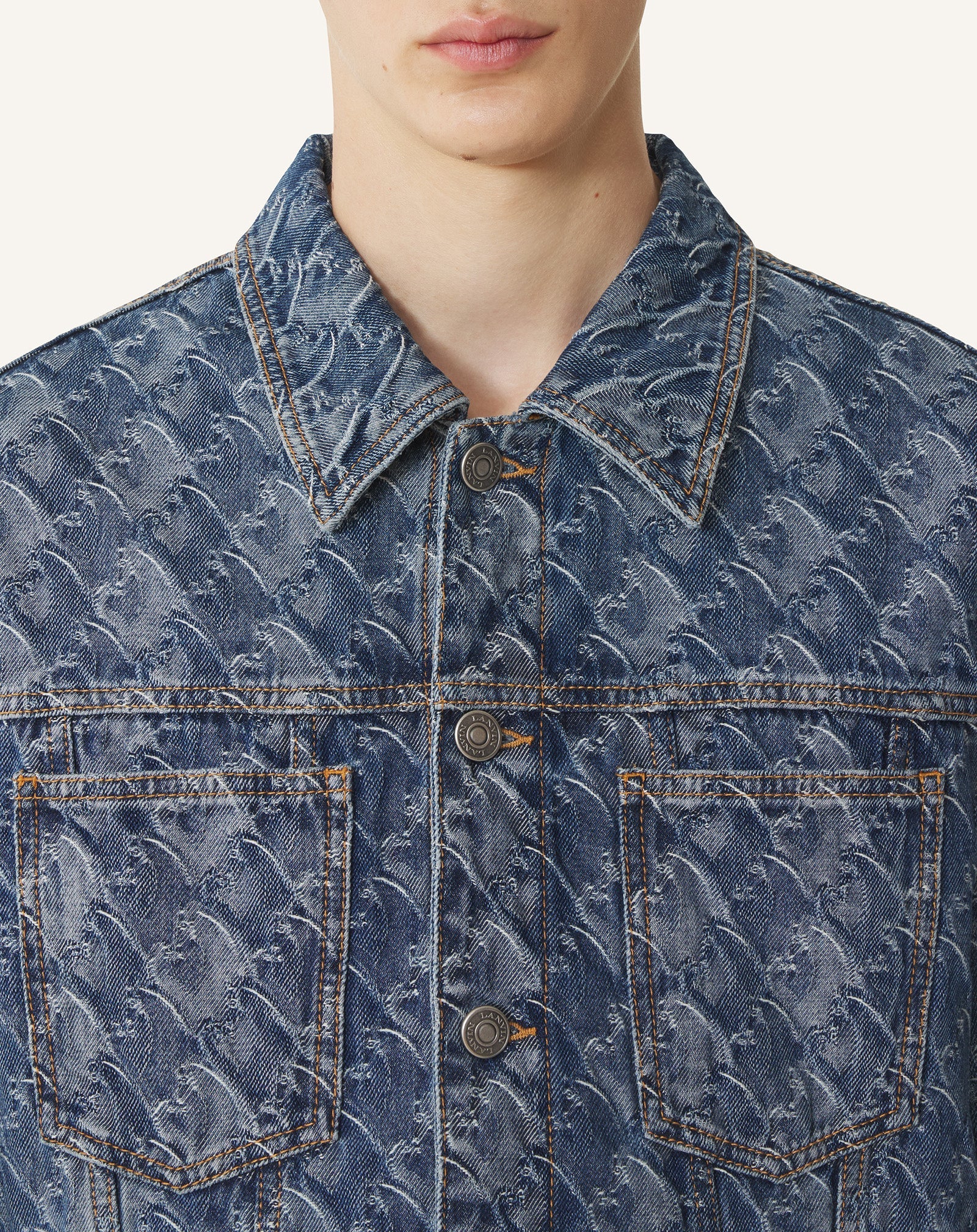 Veste En Denim Jacquard Lunar Year Blue
