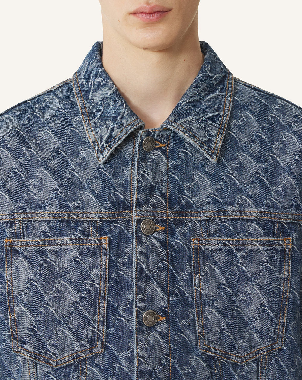 Veste En Denim Jacquard Lunar Year Blue
