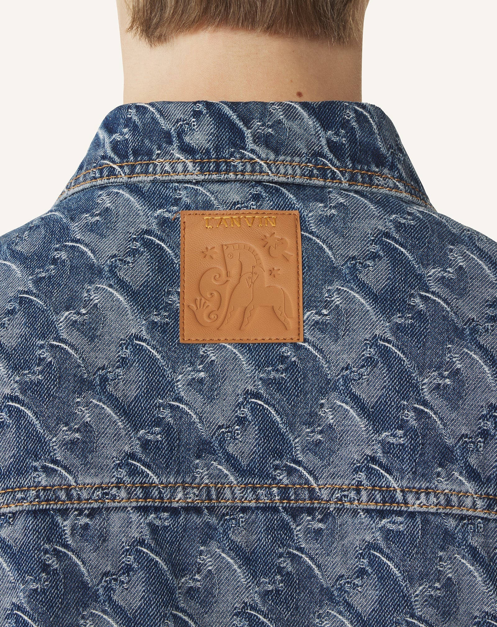 Veste En Denim Jacquard Lunar Year Blue