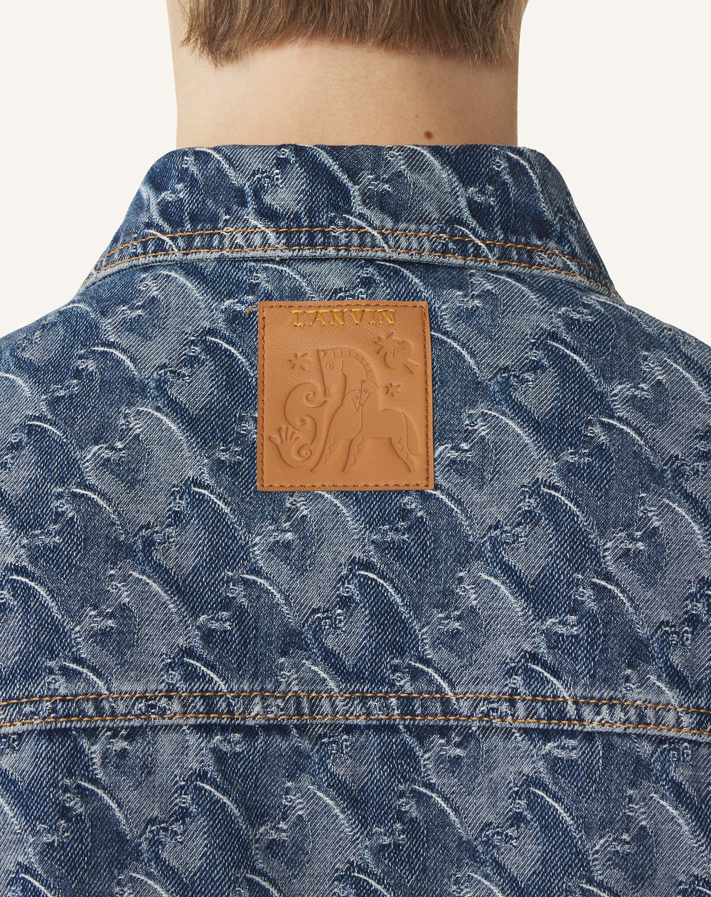 Veste En Denim Jacquard Lunar Year Blue
