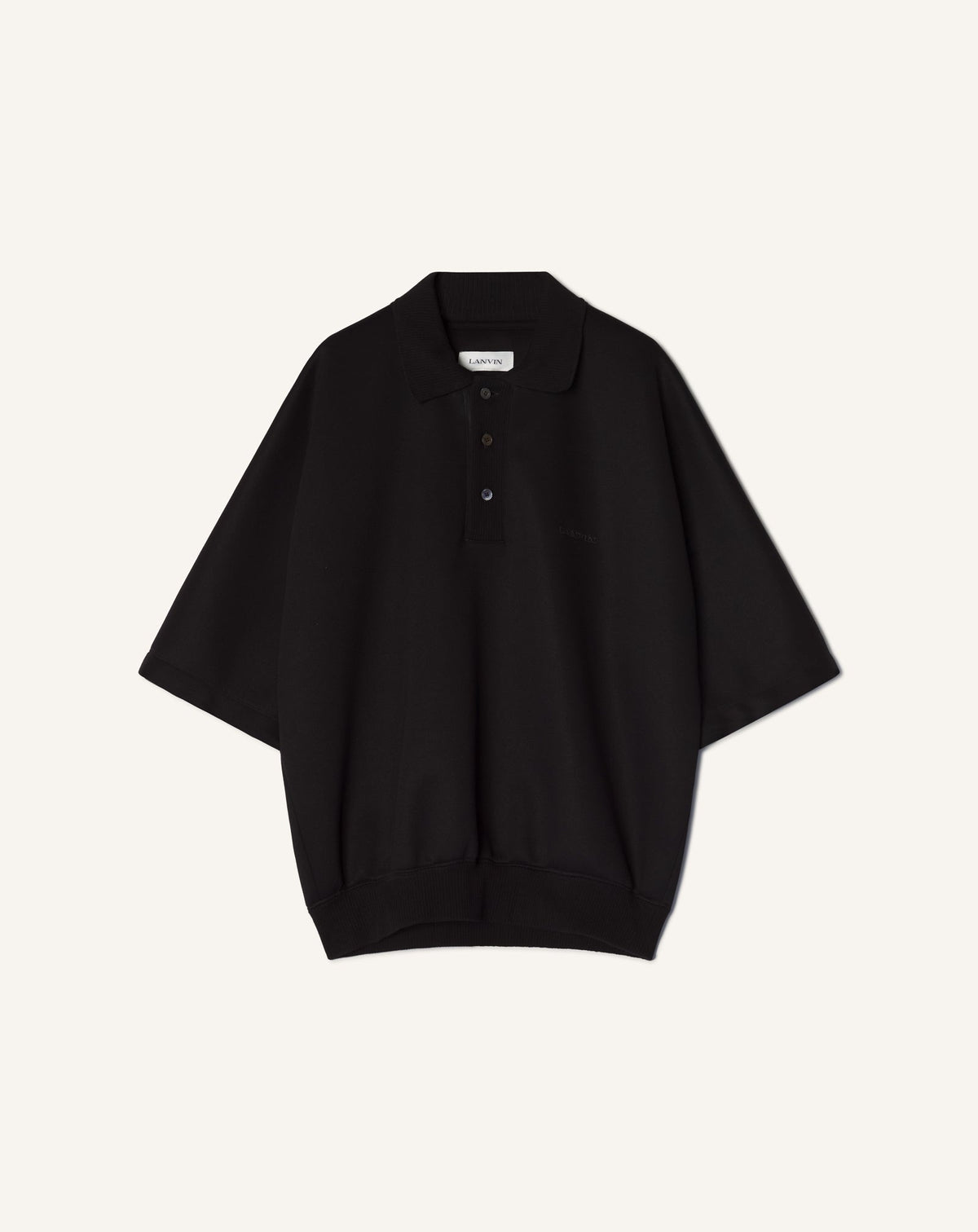 Polo Ample En Jersey Double Face Black