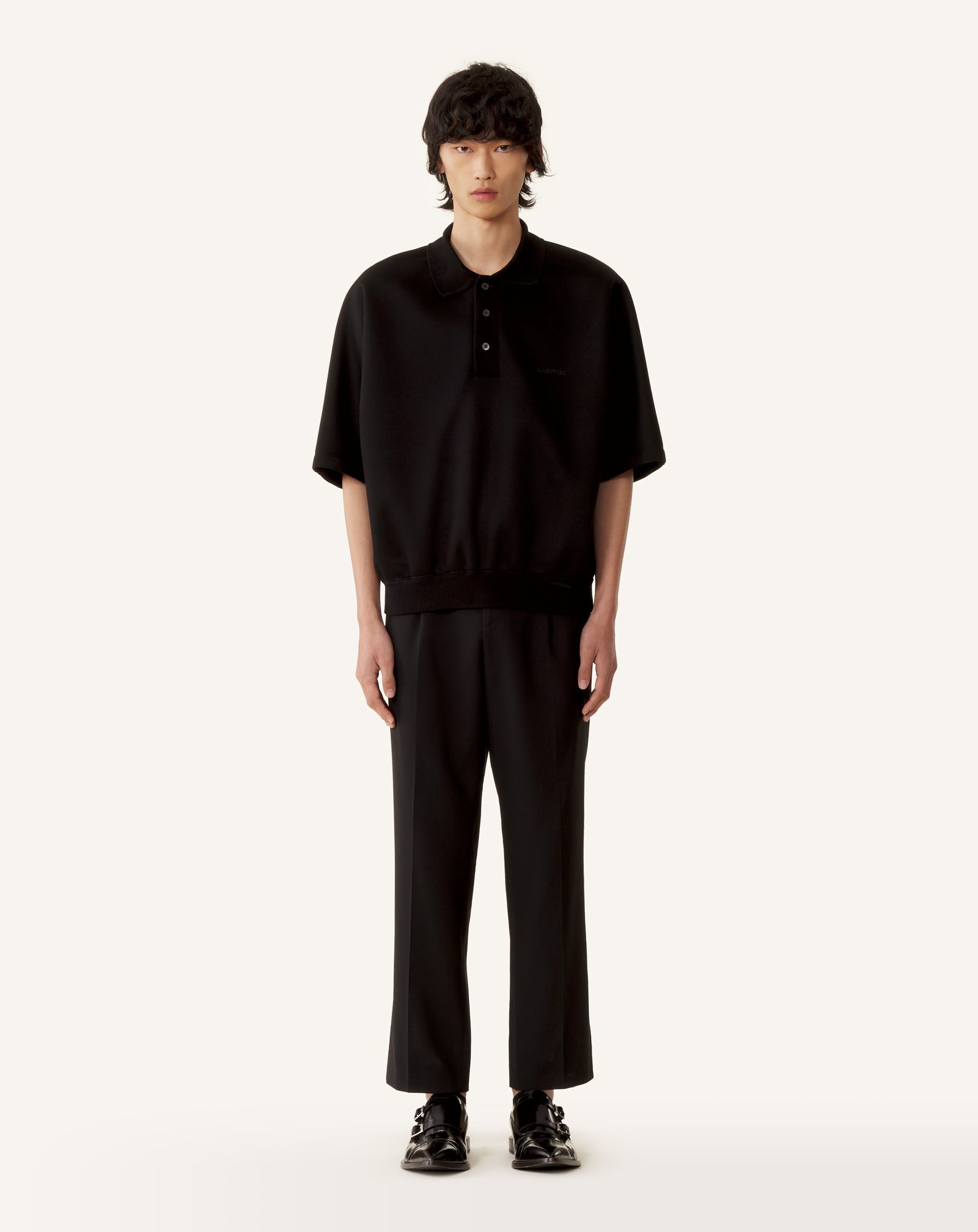 Polo Ample En Jersey Double Face Black