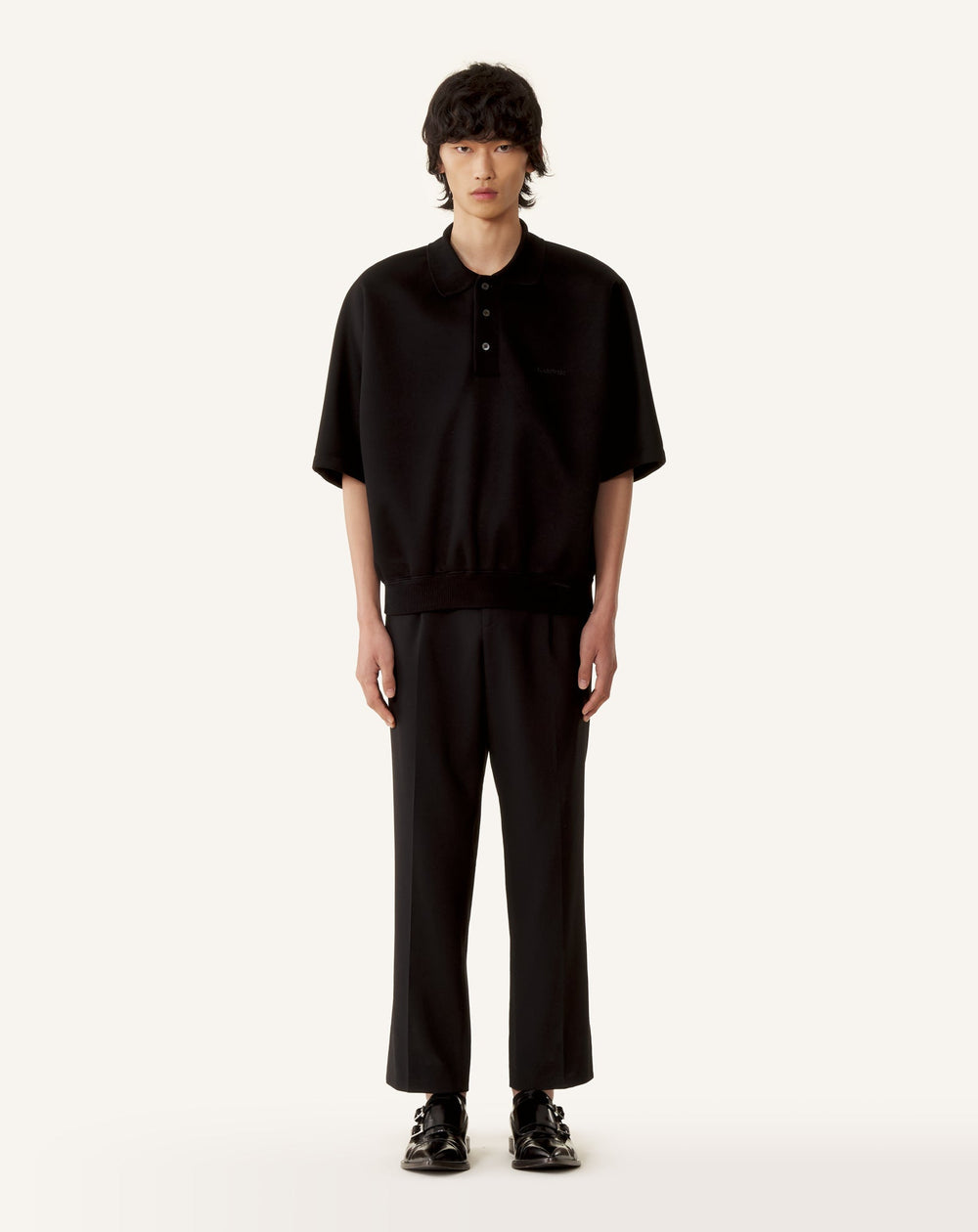 Polo Ample En Jersey Double Face Black