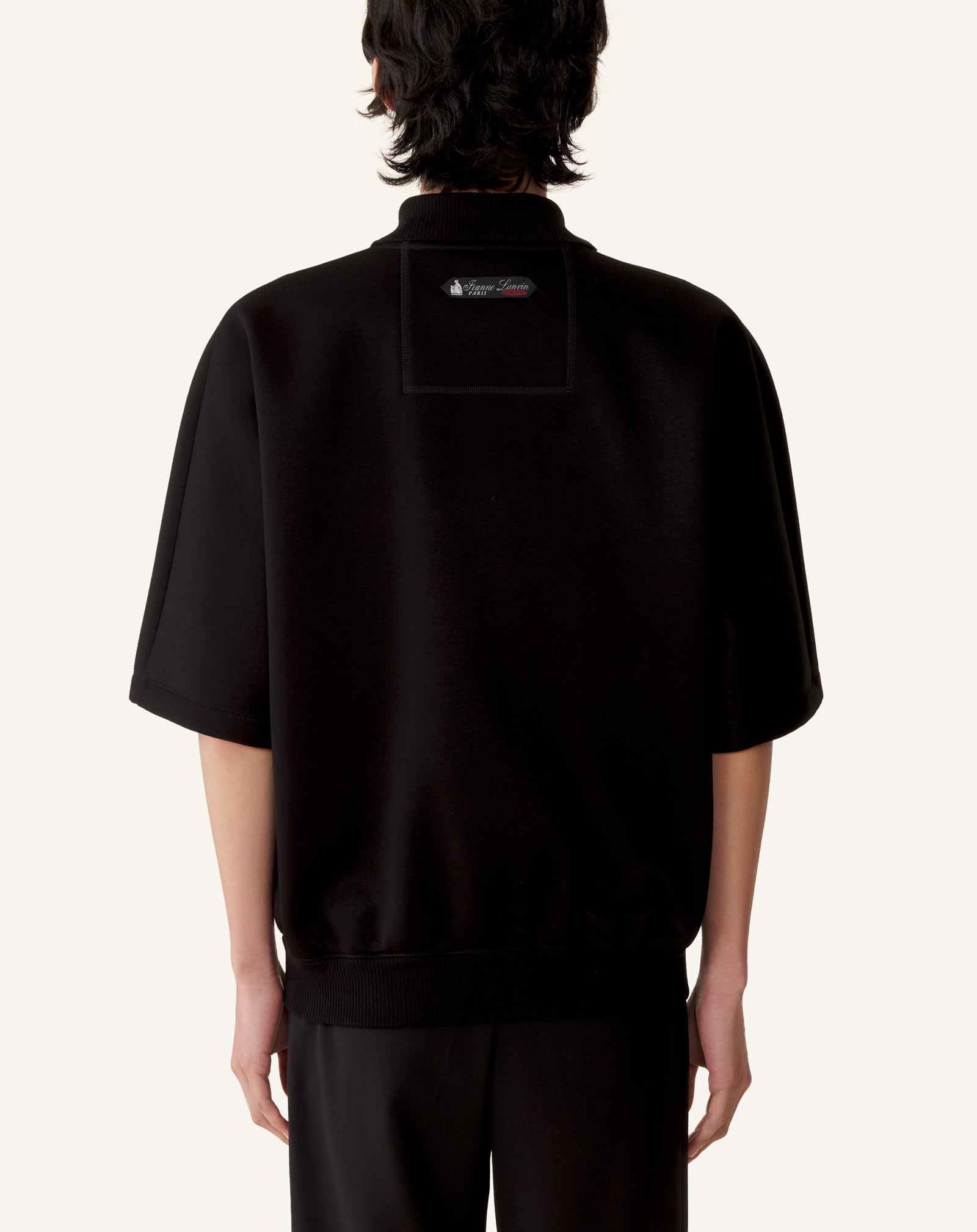 Polo Ample En Jersey Double Face Black