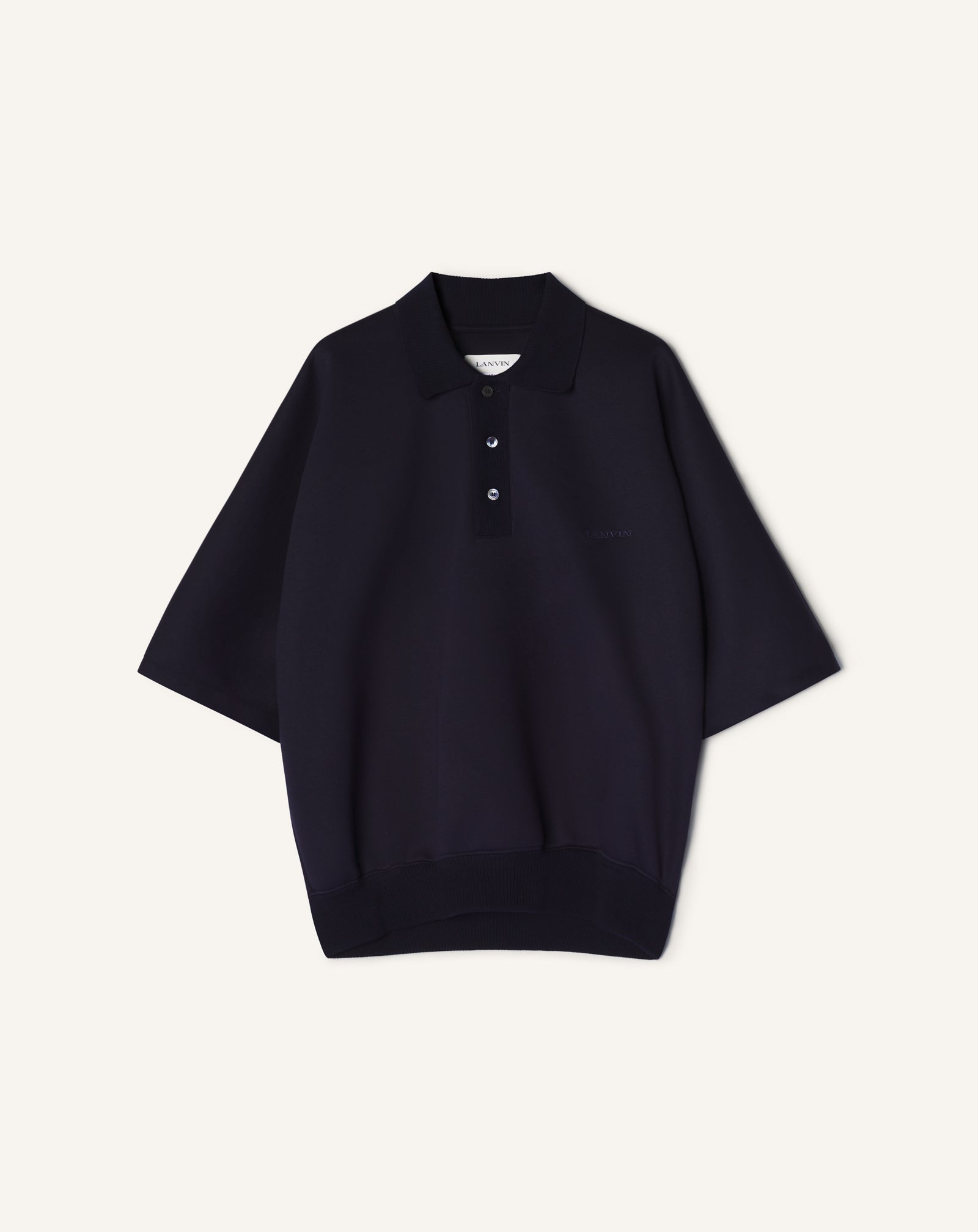 Polo Ample En Jersey Double Face Blue