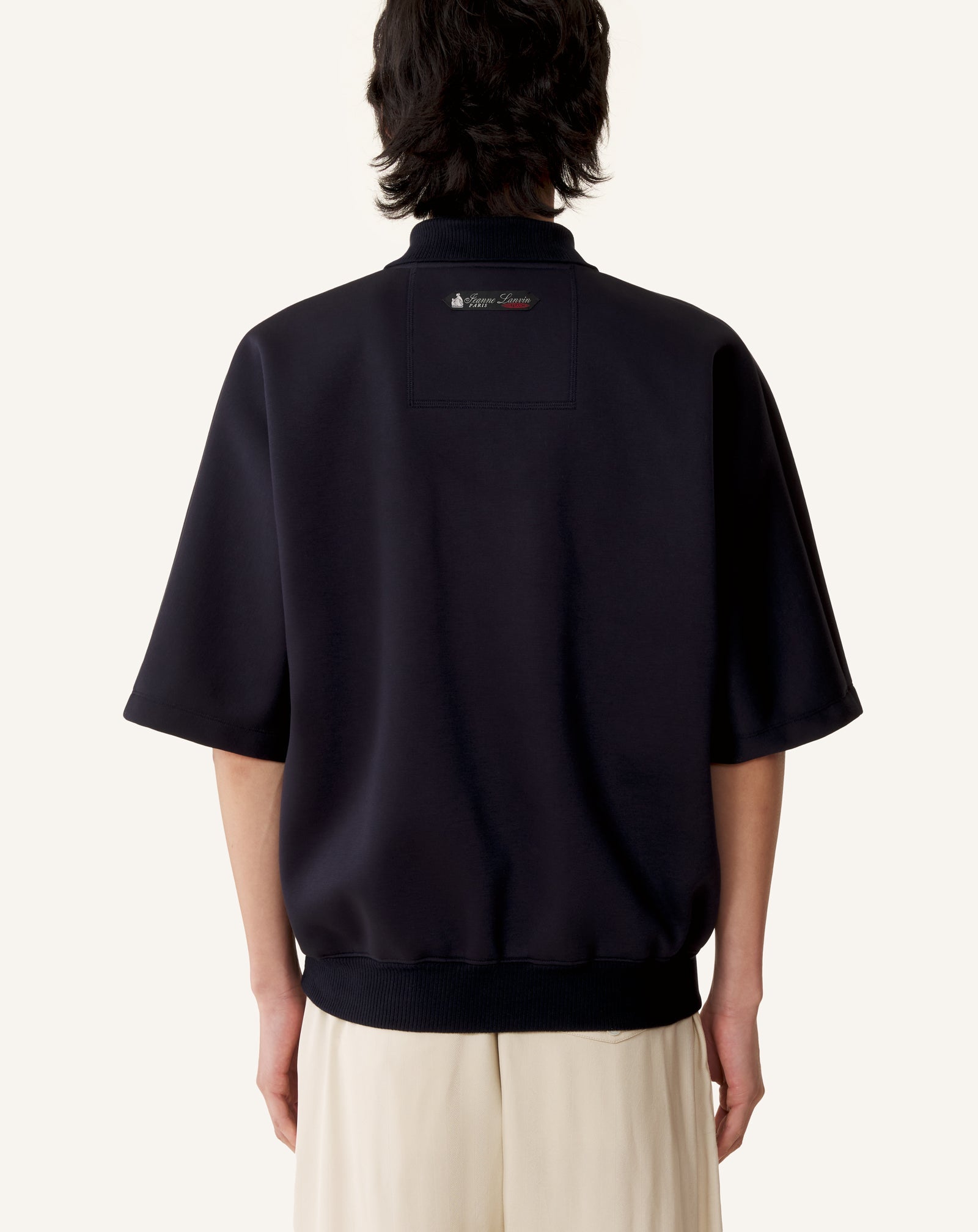 Polo Ample En Jersey Double Face Blue
