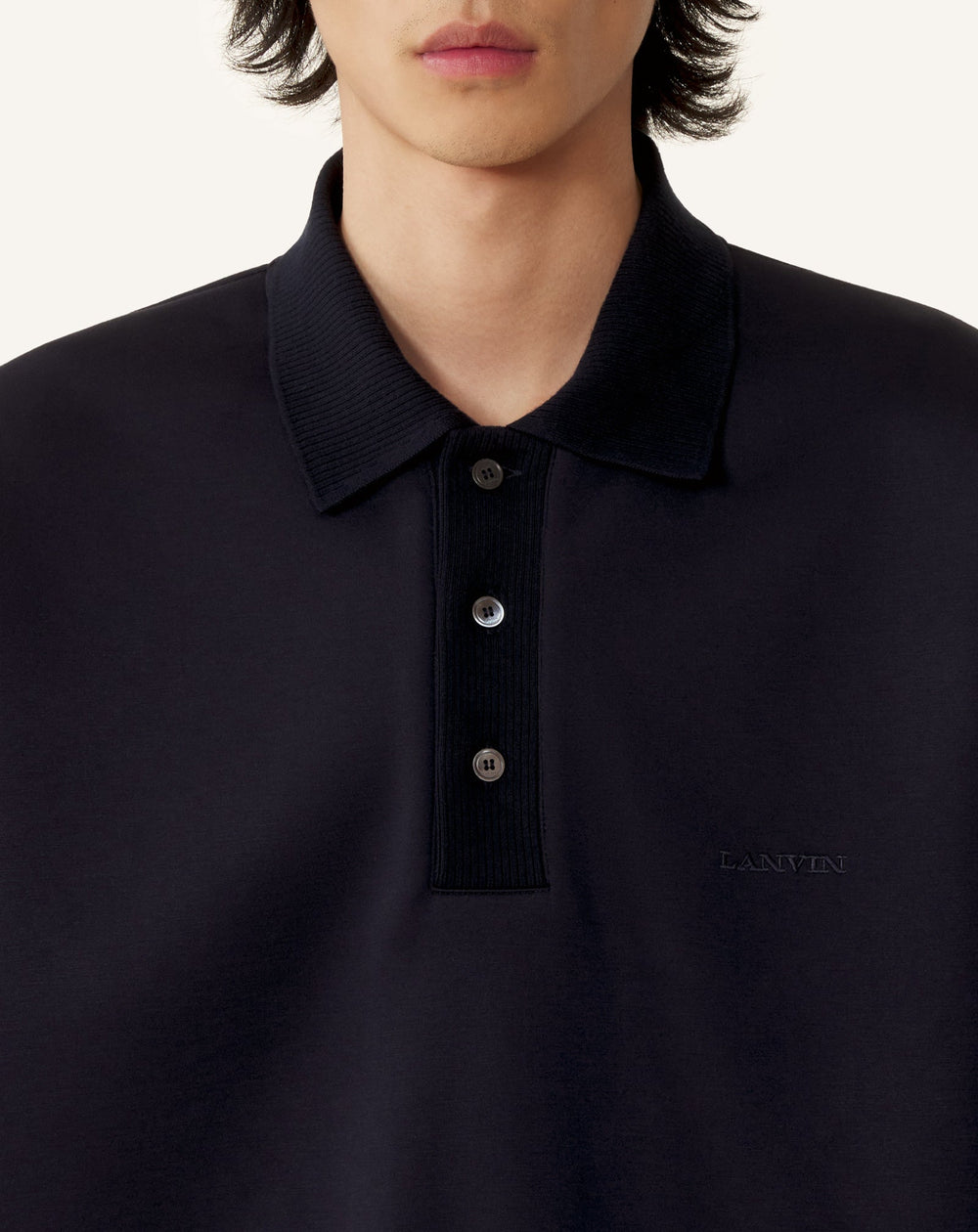 Polo Ample En Jersey Double Face Blue